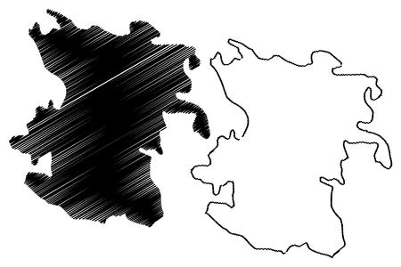 Hamadan Province (Provinces of Iran, Islamic Republic of Iran, Persia) map vector illustration, scribble sketch Hamadan mapのイラスト素材