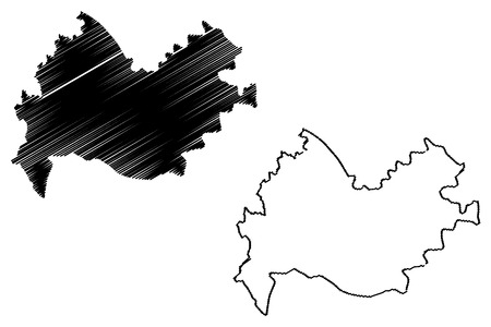 Kermanshah Province (Provinces of Iran, Islamic Republic of Iran, Persia) map vector illustration, scribble sketch Kermanshah mapのイラスト素材