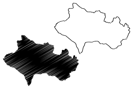 Lorestan Province (Provinces of Iran, Islamic Republic of Iran, Persia) map vector illustration, scribble sketch Luristan (Lurestan,Loristan) mapのイラスト素材