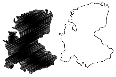 Markazi Province (Provinces of Iran, Islamic Republic of Iran, Persia) map vector illustration, scribble sketch Markazi mapのイラスト素材