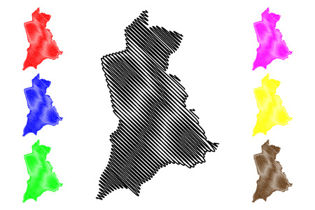 Anambra State (Subdivisions of Nigeria, Federated state of Nigeria) map vector illustration, scribble sketch Anambra mapのイラスト素材