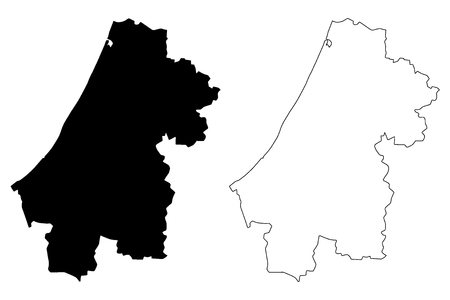 Rabat-Sale-Kenitra Region (Administrative divisions of Morocco, Kingdom of Morocco, Regions of Morocco) map vector illustration, scribble sketch Errbat-Sla-Qnitra mapのイラスト素材