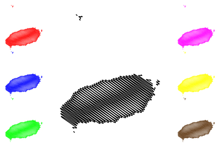 Jeju Province (South Korea, Republic of Korea, ROK, Special self-governing province) map vector illustration, scribble sketch Jeju Special Self-Governing Province (Cheju, Cheju Do, Quelpart, Saishu) mapのイラスト素材