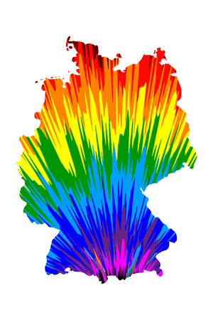Germany - map is designed rainbow abstract colorful pattern, Federal Republic of Germany map made of color explosion,のイラスト素材
