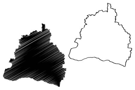 Dolj County (Administrative divisions of Romania, Sud-Vest Oltenia development region) map vector illustration, scribble sketch Dolj mapのイラスト素材