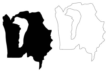 Bujumbura Rural Province (Republic of Burundi, Provinces of Burundi, Western region) map vector illustration, scribble sketch Bujumbura Rural mapのイラスト素材
