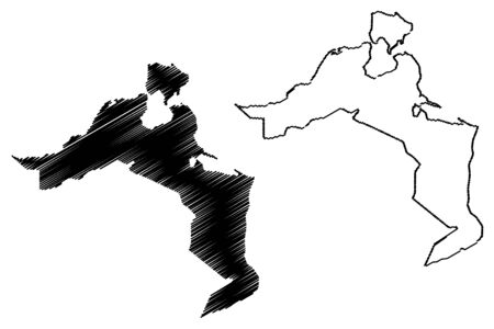 Medenine Governorate (Governorates of Tunisia, Republic of Tunisia) map vector illustration, scribble sketch Medenine mapのイラスト素材