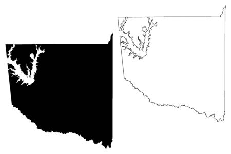 Wood County, Texas (Counties in Texas, United States of America,USA, U.S., US) map vector illustration, scribble sketch Wood mapのイラスト素材