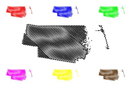 Willacy County, Texas (Counties in Texas, United States of America,USA, U.S., US) map vector illustration, scribble sketch Willacy mapのイラスト素材