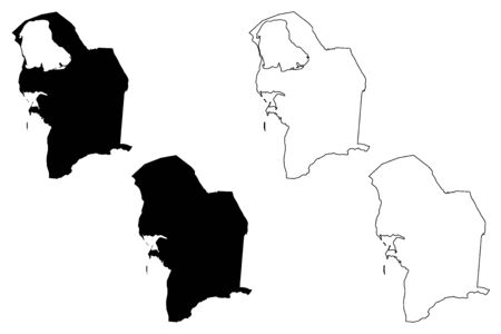 Balkan Region (Republic of Turkmenistan, Districts of Turkmenistan) map vector illustration, scribble sketch Balkan Province mapのイラスト素材