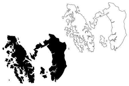 Prince of WalesâHyder Census Area, Alaska (Boroughs and census areas in Alaska, United States of America,USA, U.S., US) map vector illustration, scribble sketch Prince of WalesâOuter Ketchikan mapのイラスト素材