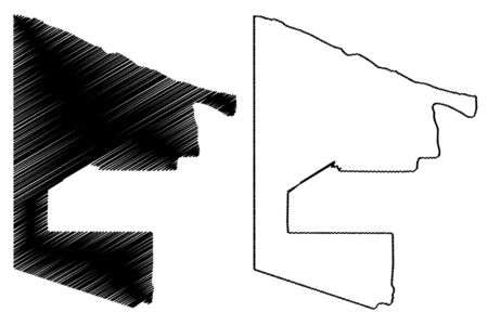 Sandaun Province (Independent State of Papua New Guinea, PNG, Provinces of Papua New Guinea) map vector illustration, scribble sketch West Sepik mapのイラスト素材