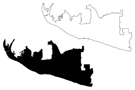 Vancouver City (United States cities, United States of America, usa city) map vector illustration, scribble sketch City of Vancouver mapのイラスト素材