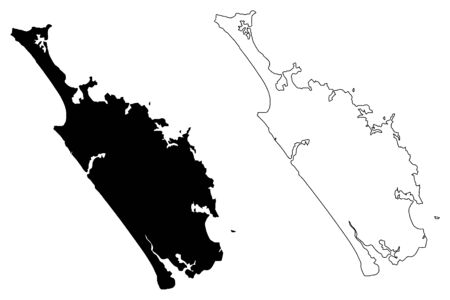 Northland Region (Regions of New Zealand, North Island) map vector illustration, scribble sketch Northland mapのイラスト素材