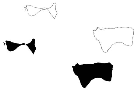 Manua District, American Samoa (Unincorporated and unorganized U.S. territory, United States of America) map vector illustration, scribble sketch Manu'a (Taâu, Ofu and Olosega island) mapのイラスト素材