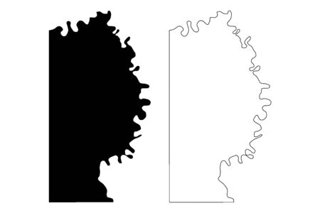 Miller County, Arkansas (U.S. county, United States of America,USA, U.S., US) map vector illustration, scribble sketch Miller mapのイラスト素材