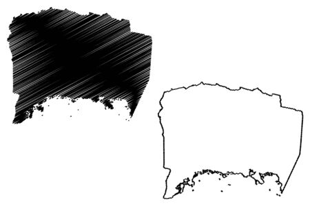 Lajas municipality (Commonwealth of Puerto Rico, Porto Rico, PR, Unincorporated territories of the United States) map vector illustration, scribble sketch Lajas mapのイラスト素材