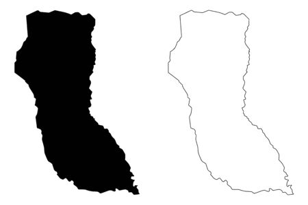 North-East District (Districts of Botswana, Republic of Botswana) map vector illustration, scribble sketch North East mapのイラスト素材