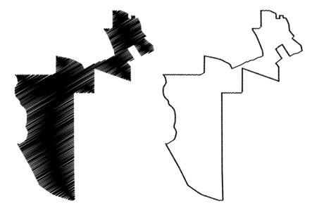 Al Rayyan (State of Qatar, Municipalities of Qatar) map vector illustration, scribble sketch Al Rayyan mapのイラスト素材