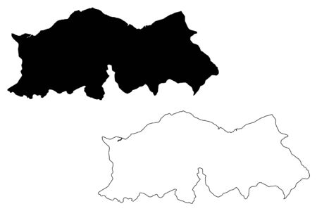 Baucau Municipality (Municipalities of East Timor, Democratic Republic of Timor-Leste, island) map vector illustration, scribble sketch Baucau mapのイラスト素材
