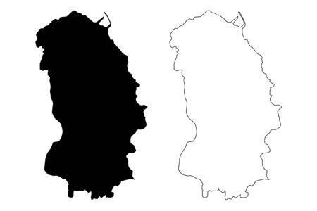 Annobon island (Republic of Equatorial Guinea, Provinces of Equatorial Guinea) map vector illustration, scribble sketch Anabon, Anno Bom and Annabona Province mapのイラスト素材