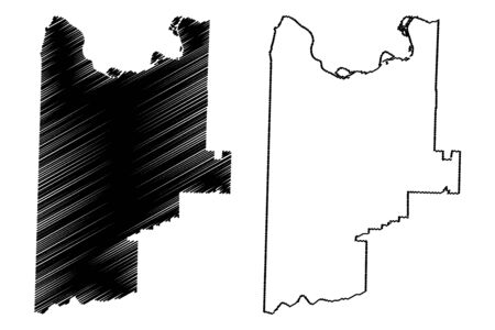 Sebastian County, Arkansas (U.S. county, United States of America,USA, U.S., US) map vector illustration, scribble sketch Sebastian mapのイラスト素材