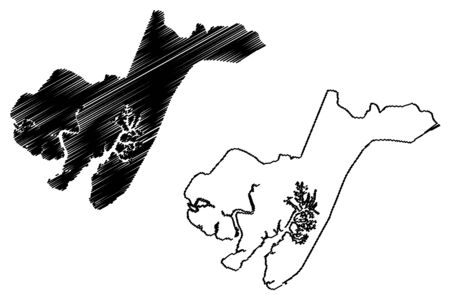 Tombali Region (Republic of Guinea-Bissau, Regions of Guinea Bissau) map vector illustration, scribble sketch Tombali mapのイラスト素材
