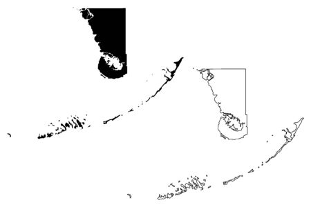 Monroe County, Florida (U.S. county, United States of America, USA, U.S., US) map vector illustration, scribble sketch Monroe mapのイラスト素材