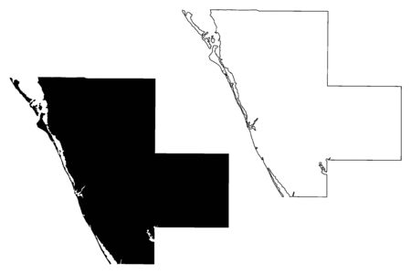 Sarasota County, Florida (U.S. county, United States of America, USA, U.S., US) map vector illustration, scribble sketch Sarasota mapのイラスト素材