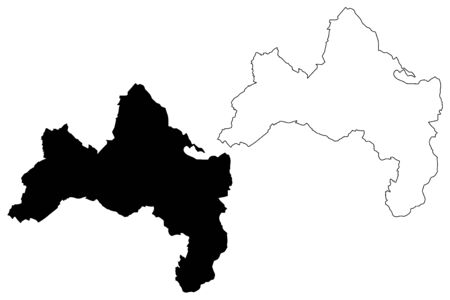 Freiburg im Breisgau City (Federal Republic of Germany, Baden-Wurttemberg) map vector illustration, scribble sketch City of Freiburg im Breisgau mapのイラスト素材