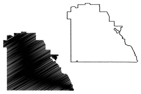 Polk County, Florida (U.S. county, United States of America, USA, U.S., US) map vector illustration, scribble sketch Polk mapのイラスト素材