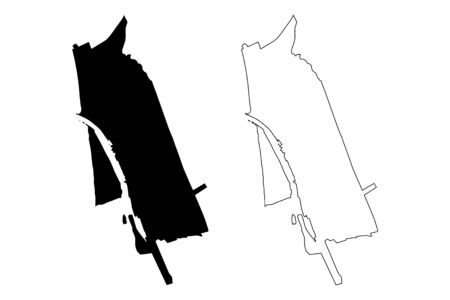 Klaipeda City (Republic of Lithuania) map vector illustration, scribble sketch City of Klaipeda mapのイラスト素材