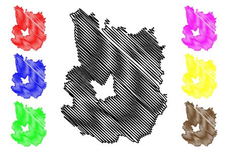 Daugavpils Municipality (Republic of Latvia, Administrative divisions of Latvia, Municipalities and their territorial units) map vector illustration, scribble sketch Daugavpils mapのイラスト素材