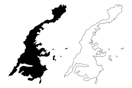 Vladivostok City (Russian Federation, Russia, Primorsky Krai) map vector illustration, scribble sketch City of Vladivostok mapのイラスト素材