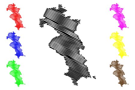 Riebini Municipality (Republic of Latvia, Administrative divisions of Latvia, Municipalities and their territorial units) map vector illustration, scribble sketch Riebini mapのイラスト素材