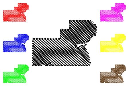 Glades County, Florida (U.S. county, United States of America,USA, U.S., US) map vector illustration, scribble sketch Glades mapのイラスト素材