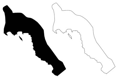 Budva Municipality (Montenegro, Municipalities of Montenegro) map vector illustration, scribble sketch Budva mapのイラスト素材