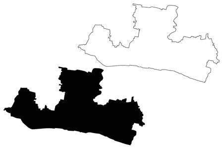 Rajshahi City (Peoples Republic of Bangladesh) map vector illustration, scribble sketch City of Rampur Boalia mapのイラスト素材