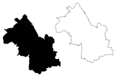 Isere Department (France, French Republic, Auvergne-Rhone-Alpes region, ARA) map vector illustration, scribble sketch Isera mapのイラスト素材