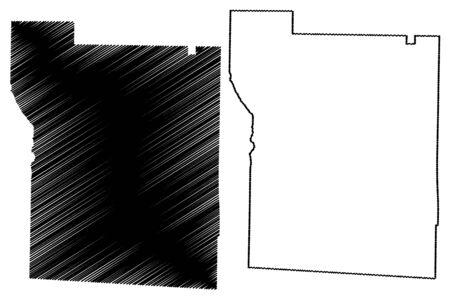 Thomas County, Georgia (U.S. county, United States of America, USA, U.S., US) map vector illustration, scribble sketch Thomas mapのイラスト素材