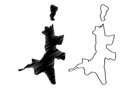 Kolkata City (Republic of India, West Bengal State) map vector illustration, scribble sketch City of Calcutta mapのイラスト素材