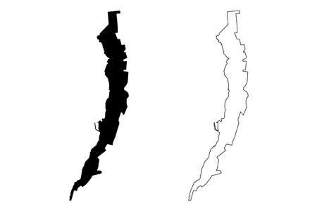 Antofagasta City (Republic of Chile, Antofagasta Region) map vector illustration, scribble sketch City of Antofagasta mapのイラスト素材