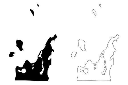 Leelanau County, Michigan (US county, United States of America, USA, US, US) map vector illustration, scribble sketch Leelanau mapのイラスト素材