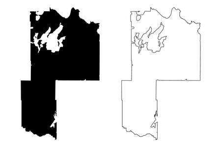 Cass County, Minnesota (US county, United States of America, USA, US, US) map vector illustration, scribble sketch Cass mapのイラスト素材