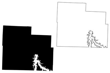Cedar County, Missouri (US county, United States of America, USA, US, US) map vector illustration, scribble sketch Cedar mapのイラスト素材