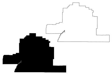 Big Horn County, Montana (US county, United States of America, USA, US, US) map vector illustration, scribble sketch Big Horn mapのイラスト素材
