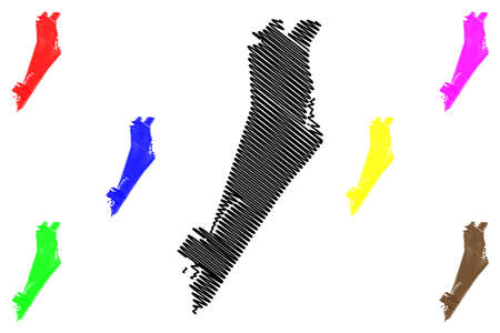 Aracaju City and Municipality (Federative Republic of Brazil, Sergipe State) map vector illustration, scribble sketch City of Aracaju mapのイラスト素材