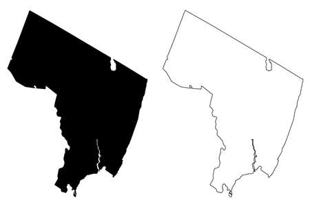 Bergen County, New Jersey (US county, United States of America, USA, US, US) map vector illustration, scribble sketch Bergen mapのイラスト素材