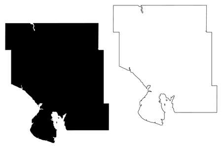 Mountrail County, North Dakota State (US county, United States of America, USA, US, US) map vector illustration, scribble sketch Mountrail mapのイラスト素材