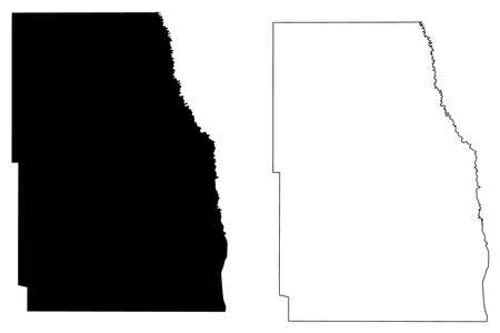 Richland County, North Dakota State (US county, United States of America, USA, US, US) map vector illustration, scribble sketch Richland mapのイラスト素材